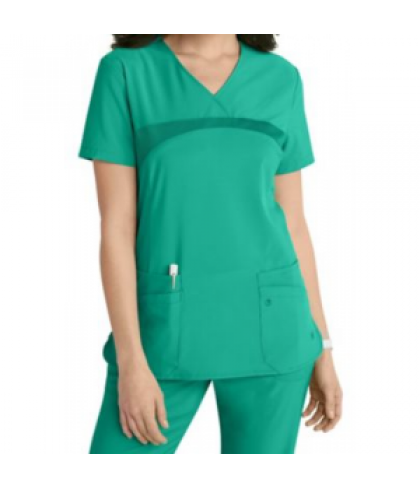 Urbane Performance Media Collection Renew 4-pocket scrub top - Emerald - 2X