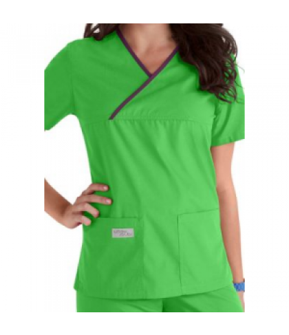 Urbane longer length scrub top - Lucky Green/concord - XS