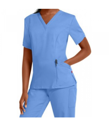 Urbane Ultimate Ella double v-neck scrub top - Ceil - 3X