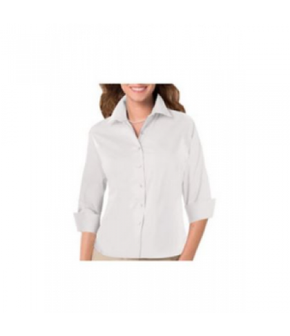 Blue Generation ladies 3/4 sleeve poplin shirt - White - L