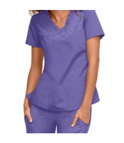 Orange Standard Malibu crossover scrub top - Purple passion - 3X