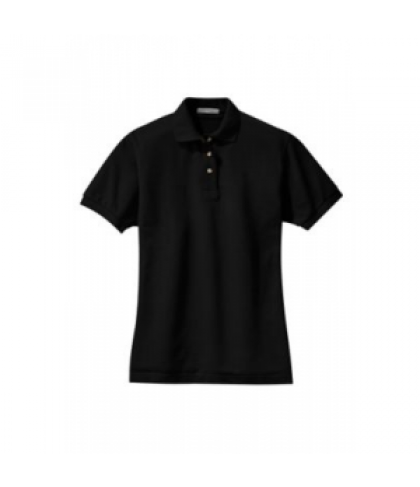 Ladies pique polo - Black - M