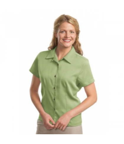 Womens short sleeve camp shirt - Celery - XL