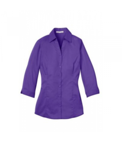 Ladies 3/4 length sleeve blouse - Purple - S