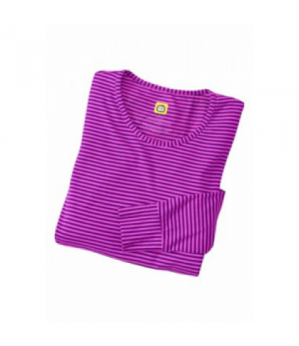 WonderWink long sleeve striped scrub tee - Electric Violet - M