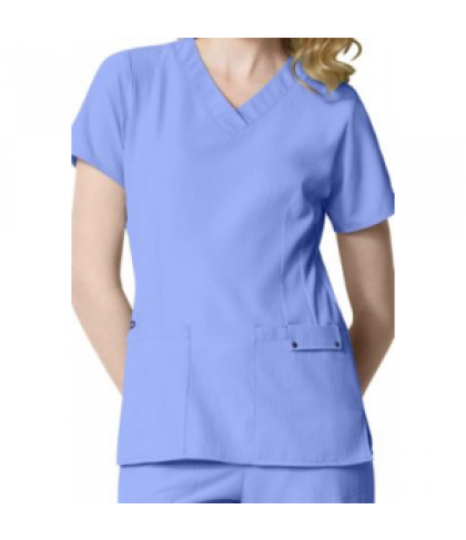 WonderWink Easy Fit contoured v-neck scrub top - Ceil - L