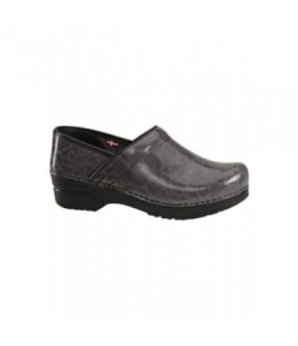 Sanita Textured Patent nursing shoe - Steel - 37