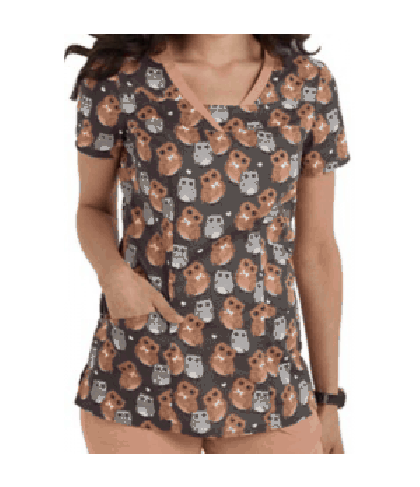 HeartSoul Hoos the Cutest print scrub top - Hoos the Cutest - XS