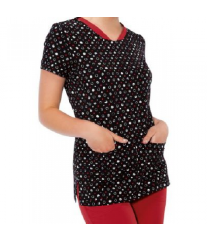 HeartSoul Textured Spots print scrub top - Textured Spots - XXS