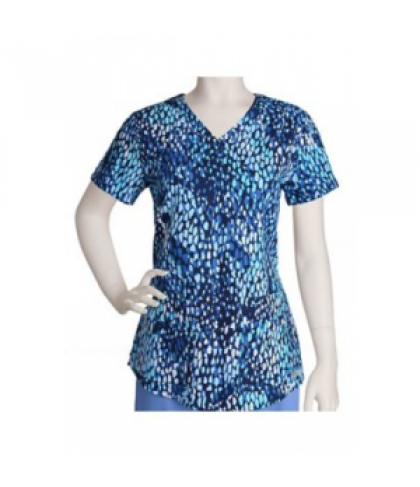 Greys Anatomy Himalaya v-neck print scrub top - Himalaya - M