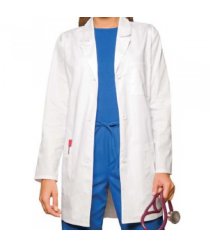 Dickies 32 inch notched collar lab coat - White - M