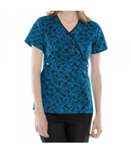 Cherokee Runway Check and Balances print scrub top - Checks and Balances - XL