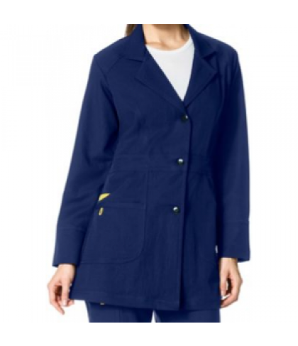 WonderWink Four-Stretch three button lab coat - Navy - XL