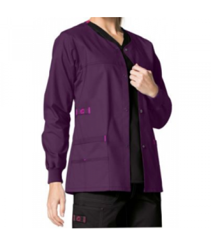 WonderFlex Constance snap scrub jacket - Eggplant - XL