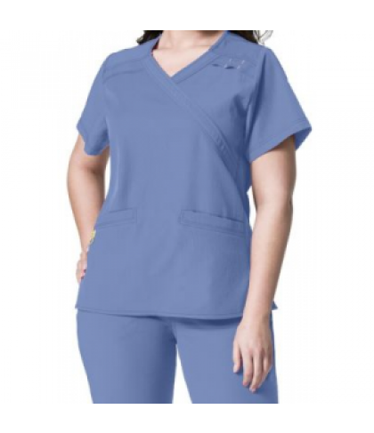 WonderWink Plus mock-wrap scrub top - Ceil - 5X