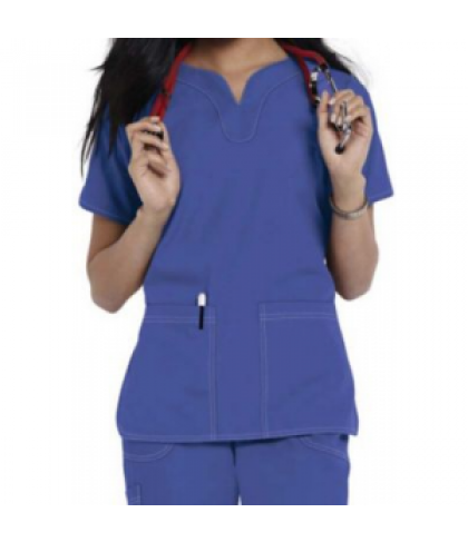 SCRUBS y-neck 2 pocket scrub top - Ceil - L