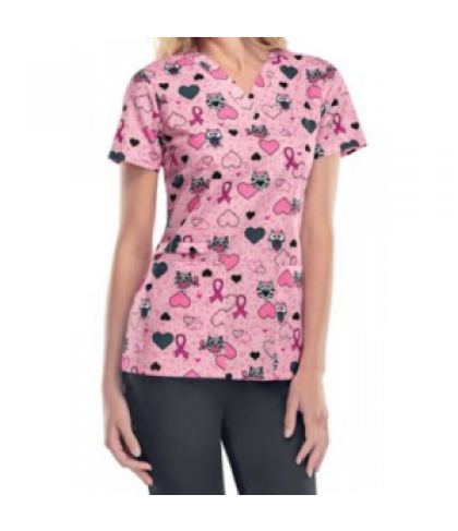 Cherokee Owl About The Ribbon print scrub top - Owl About The Ribbon - XS