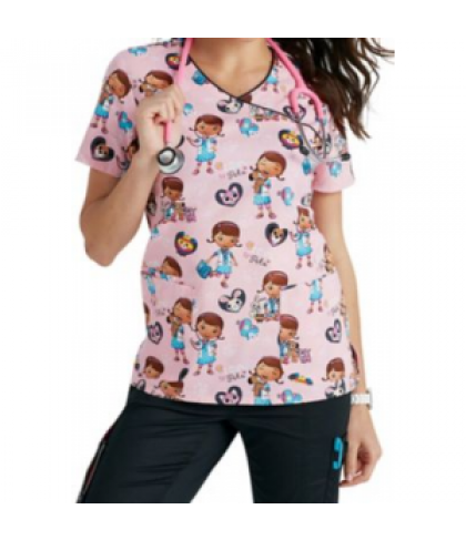 Cherokee Tooniforms I Care For Pets print scrub top - I Care For Pets - XL