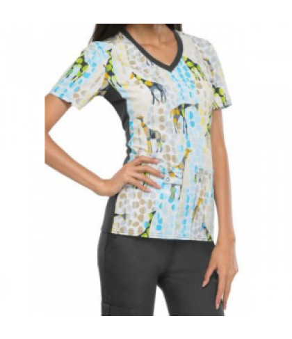 Cherokee Flexibles Safari So Good print scrub top - Safari So Good - 2X