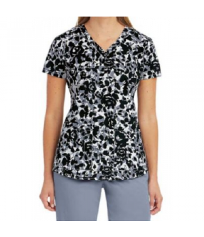 Greys Anatomy Lace Rose print scrub top - Lace Rose - 3X