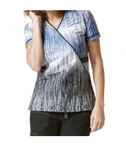 WonderFlex Grey Dee crossover print scrub top - Grey Dee - M