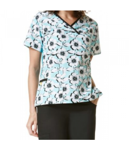 WonderWink Origins Flashmob mock wrap scrub top - Flashmob - XS