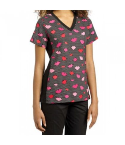 White Cross Kiss Me print scrub top - Kiss Me - XS