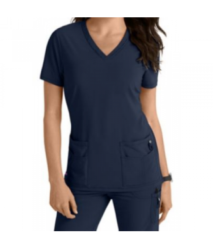 Lynx Untamed Unleashed v-neck scrub top - Navy - L