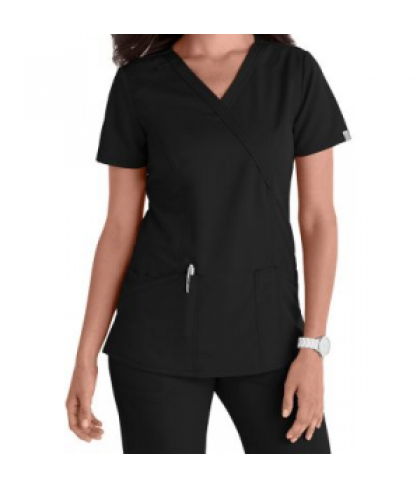 Code Happy crossover scrub top with Certainty - Black - L
