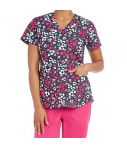 NrG by Barco Camo Flower print scrub top - Camo Flower - XS