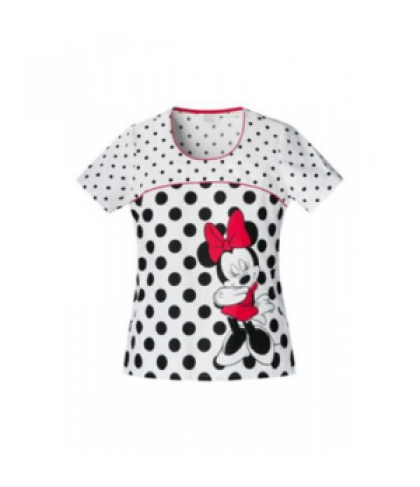 Cherokee Tooniforms Limelight Minnie print scrub top - Limelight Minnie - S