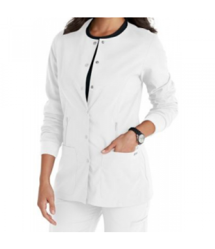 KD110 Hayley 4-pocket warm up scrub jacket - White - XL