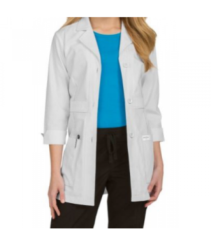 Med Couture womens 31 inch button front lab coat - White - XL