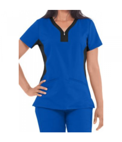 Healing Hands Purple Label Jessi Yoga scrub top - Royal/Black - M