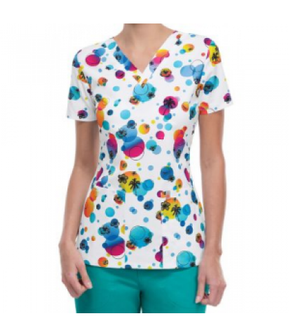 Code Happy Delightful Dots print scrub top with Certainty - Delightful Dots - XS