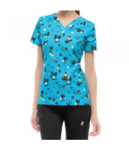 Code Happy Taking in the Rays print scrub top with Certainty - Taking in the Rays - XS