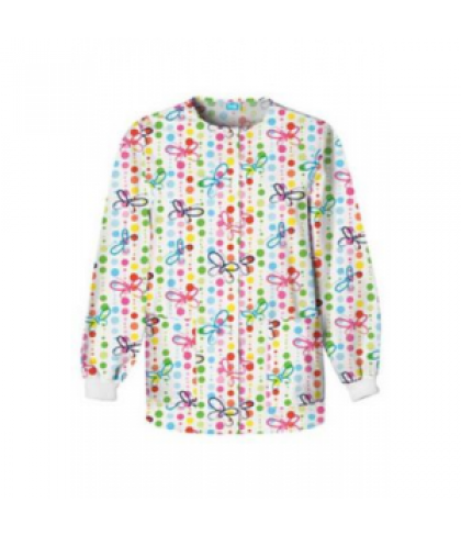 Cherokee Scrub HQ Butterfly Dots print scrub jacket - Butterfly Dots - S