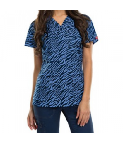 Dickies Gen Flex On The Stripe Track print scrub top - On The Stripe Track - S