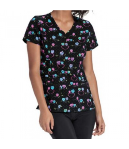 HeartSoul Owl Heart You Forever print scrub top - Owl Heart You Forever - XXS