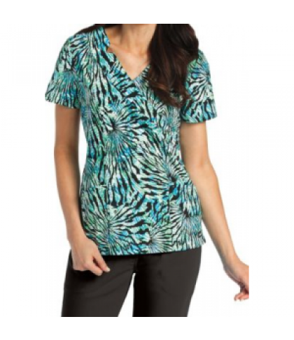 Landau Smart Stretch Utopia crossover print scrub top - Utopia - XS