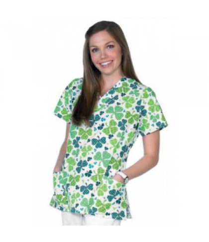 Scrub Wear Paddys Plaid print scrub top - Paddys Plaid - S