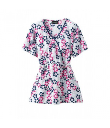 Cherokee Runway Retro Pop Floral crossover scrub top - Retro Pop Floral - M