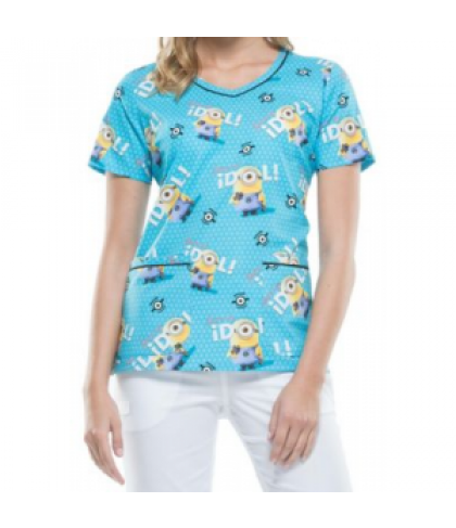 Cherokee Tooniforms My Idol print scrub top - My Idol - S