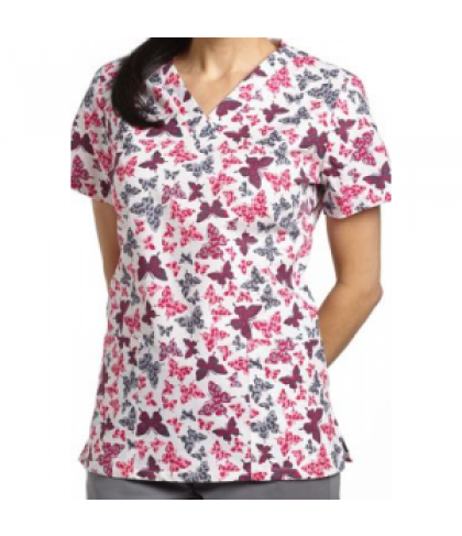 3-2-1 Scrubs Safari Flight v-neck print scrub top - Safari Flight - XL