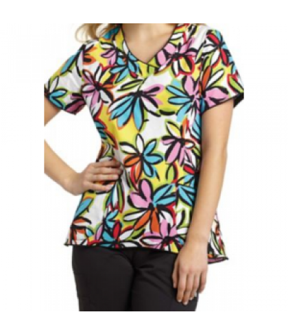 White Cross Zhoe v-neck print scrub top - Zhoe - M