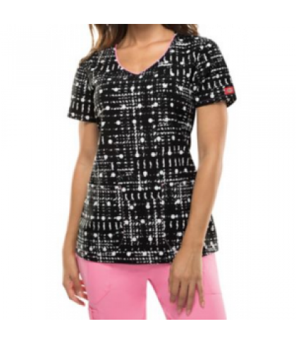 Dickies Xtreme Stretch Dot It All print scrub top - Dot It All - 3X