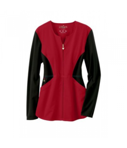 Careisma by Sofia Vergara Fearless color block scrub jacket - Red/black - M