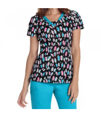 HeartSoul Flight About Now print scrub top - Flight About Now - L