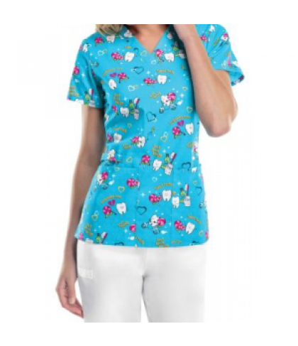 Cherokee Forbidden Love print scrub top - Forbidden Love - L