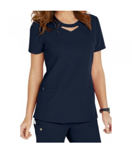 Careisma by Sofia Vergara Fearless keyhole scrub top - Navy - S